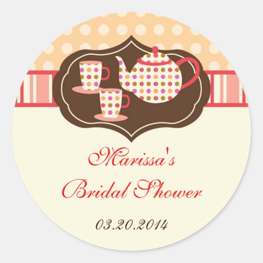 Polka Dots Tea Pot Sticker (Voorkant)