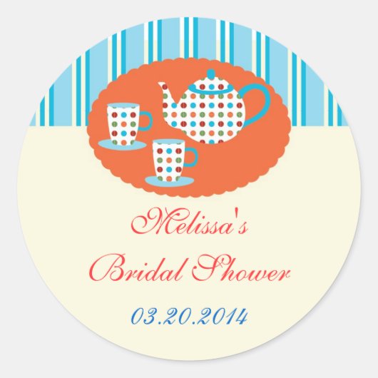 Polka Dots Tea Pot Sticker (Voorkant)