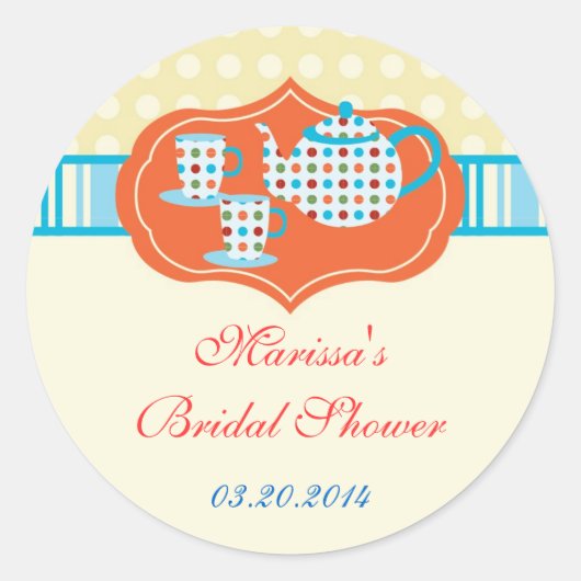 Polka Dots Tea Pot Sticker (Voorkant)