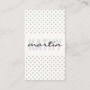Polka Dots / Trendy Text Overlay / Grey Visitekaartje