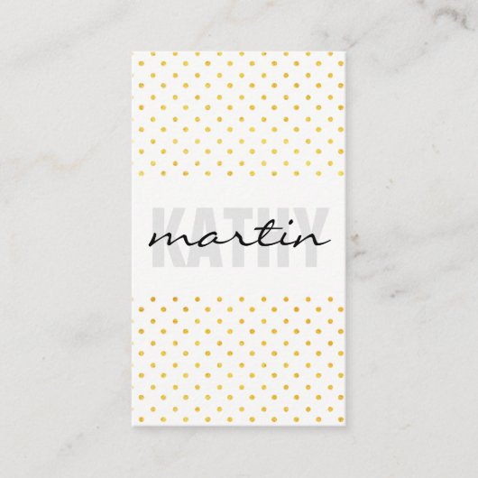 Polka Dots / Trendy Text Overlay Visitekaartje (Voorkant)