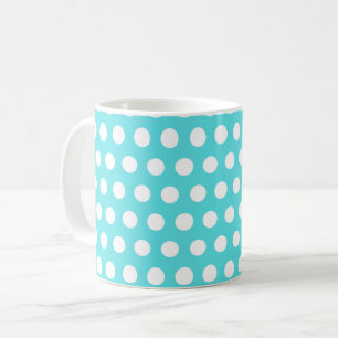 Polka Dots Turquoise Blue Koffiemok