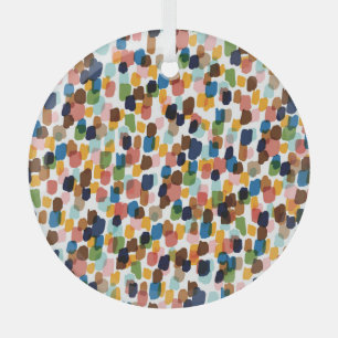 Polka dots: veelkleurige handverf. glas ornament