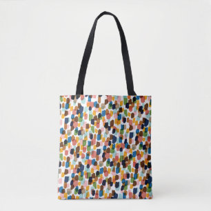 Polka dots: veelkleurige handverf. tote bag
