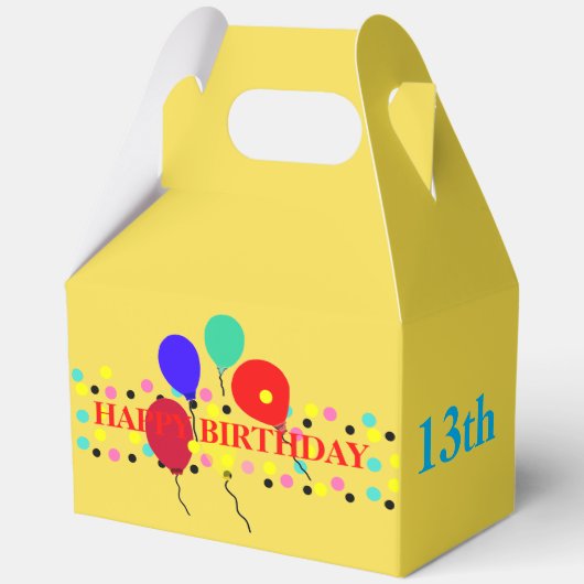 Polka Dots Verjaardagsballonnen Dank u Bedankdoosjes (Voorkant)