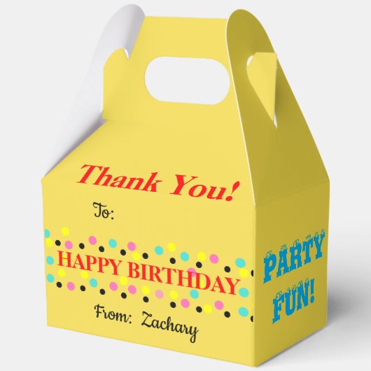 Polka Dots Verjaardagsballonnen Dank u Bedankdoosjes (Achterkant)