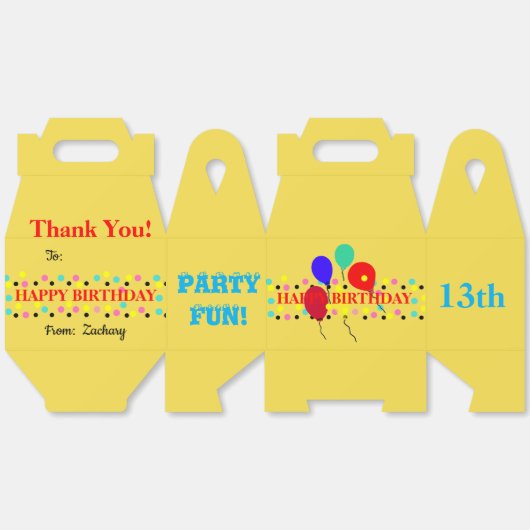 Polka Dots Verjaardagsballonnen Dank u Bedankdoosjes (Ongevouwen)