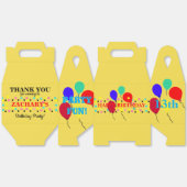 Polka Dots Verjaardagsballonnen Geel Bedankdoosjes (Ongevouwen)