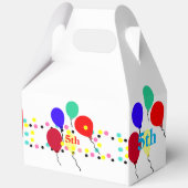 Polka Dots Verjaardagsballonnen Wit Bedankdoosjes (Voorkant)