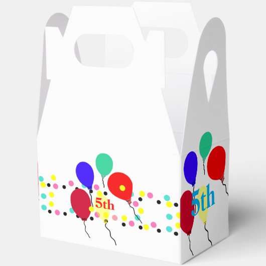 Polka Dots Verjaardagsballonnen Wit Bedankdoosjes (Open)