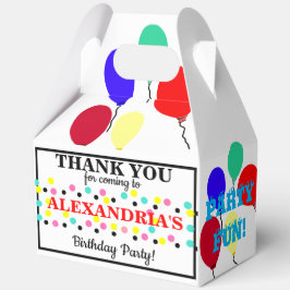 Polka Dots Verjaardagsballonnen Wit Bedankdoosjes