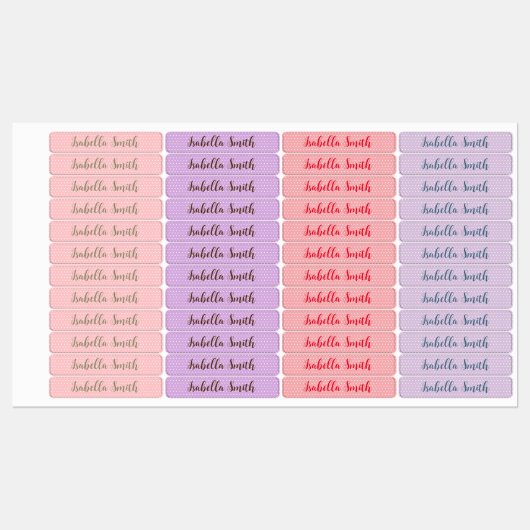 Polka Dots waterdichte kinder naam kleding Labels (Vel)