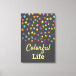 Polka dots waterverf boho pop art canvas afdruk<br><div class="desc">Verfraai modern eenvoudig ontwerp van regenboogkleurige waterverf poka dots of vlekken. Schone hedendaagse vormgeving. Fantastisch,  boho en leuk,  helder en kleurrijk. Op een aanpasbare achtergrond voor een schone schattige blik.</div>