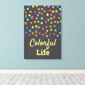Polka dots waterverf boho pop art canvas afdruk (Insitu (Houten vloer))