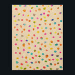 Polka dots waterverf boho pop art hout afdruk<br><div class="desc">Verfraai modern eenvoudig ontwerp van regenboogkleurige waterverf poka dots of vlekken. Schone hedendaagse vormgeving. Fantastisch,  boho en leuk,  helder en kleurrijk. Op een aanpasbare achtergrond voor een schone schattige blik.</div>