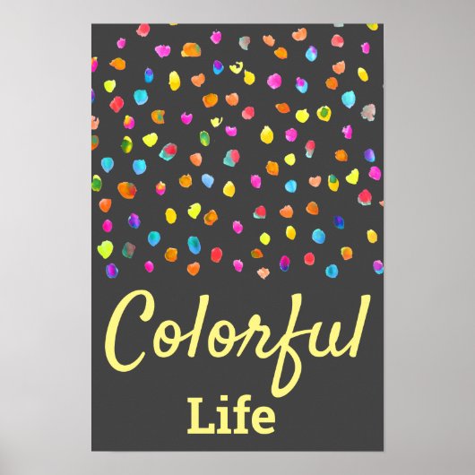 Polka dots waterverf boho pop art poster (Voorkant)