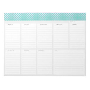 Polka Dots Weekly Desk Planner Notitieblok