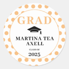 Polka Dots Welkom Afstuderen Ronde Sticker