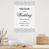 Polka Dots. Welkom bij Black and White bruiloft Poster (Keuken)