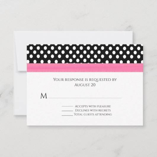 Polka Dots Whimsical Wedding RSVP Kaart (Voorkant)
