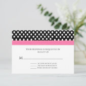 Polka Dots Whimsical Wedding RSVP Kaart (Staand voorkant)