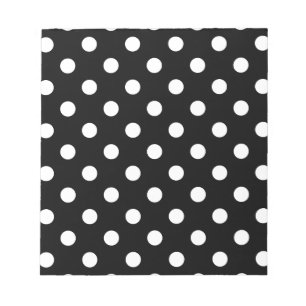 Polka Dots - White on Black Notitieblok