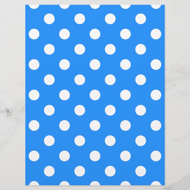 Polka Dots - White op Dodger Blue (Voorkant)