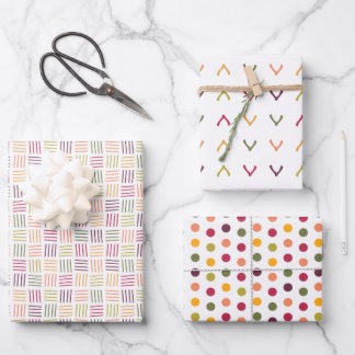 Polka Dots| Wishbones | Weaving lines - Inpakpapier Vel