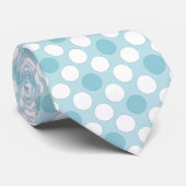 Polka dots wit blauw retro stropdas (Opgerold)