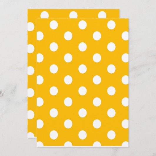  Polka Dots Wit en Geel Patroon, Kleur Kaart (Voorkant / Achterkant)