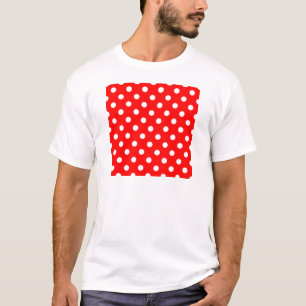 Polka Dots - Wit op rood T-shirt