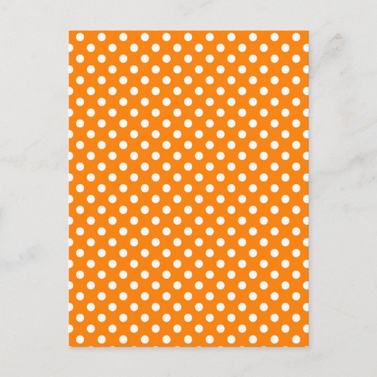 Polka Dots - Wit op Sinaasappel Briefkaart (Voorkant)