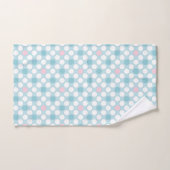 Polka dots wit roze blauw retro bad handdoek (Handdoek)