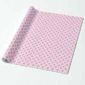Polka dots wit roze retro cadeaupapier (Uitgerold)
