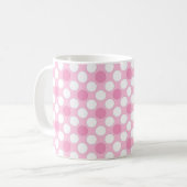Polka dots wit roze retro koffiemok (Voorkant links)