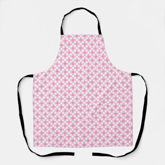 Polka dots wit roze retro schort (Voorkant)