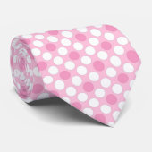 Polka dots wit roze retro stropdas (Opgerold)