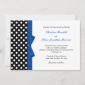 Polka Dots with Blue Bow Weddenschap Kaart (Voorkant)