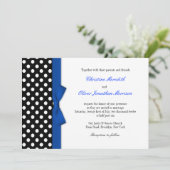 Polka Dots with Blue Bow Weddenschap Kaart (Staand voorkant)