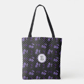 Polka Dots with Cherry Skulls Monogram Tote Bag (Achterkant)