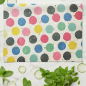 Polka Dots with Gold Stars, met meerdere kleuren Theedoek (Gevouwen)