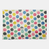 Polka Dots with Gold Stars, met meerdere kleuren Theedoek (Horizontaal)