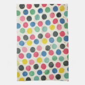 Polka Dots with Gold Stars, met meerdere kleuren Theedoek (Verticaal)