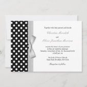 Polka Dots with Grey Bow Weddenschap Kaart (Voorkant)