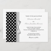 Polka Dots with Grey Bow Weddenschap Kaart (Voorkant / Achterkant)