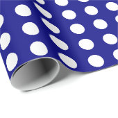 Polka dots witte marinevis cadeaupapier (Rol Hoek)