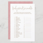 Polka Dots Word Scramble Animals Baby shower Game (Voorkant / Achterkant)