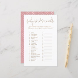 Polka Dots Word Scramble Animals Baby shower Game