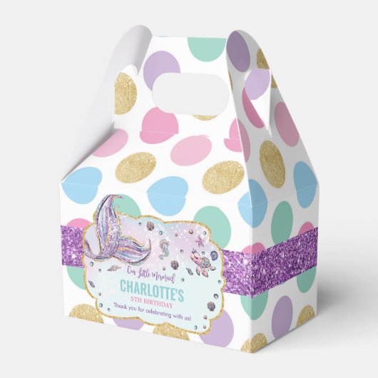 Polka Dots Zeemeermin Verjaardag Baby shower Dank  Bedankdoosjes (Achterkant)
