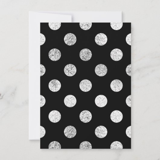Polka Dots | Zwart en Zilver Minimalistische Douch Kaart (Achterkant)